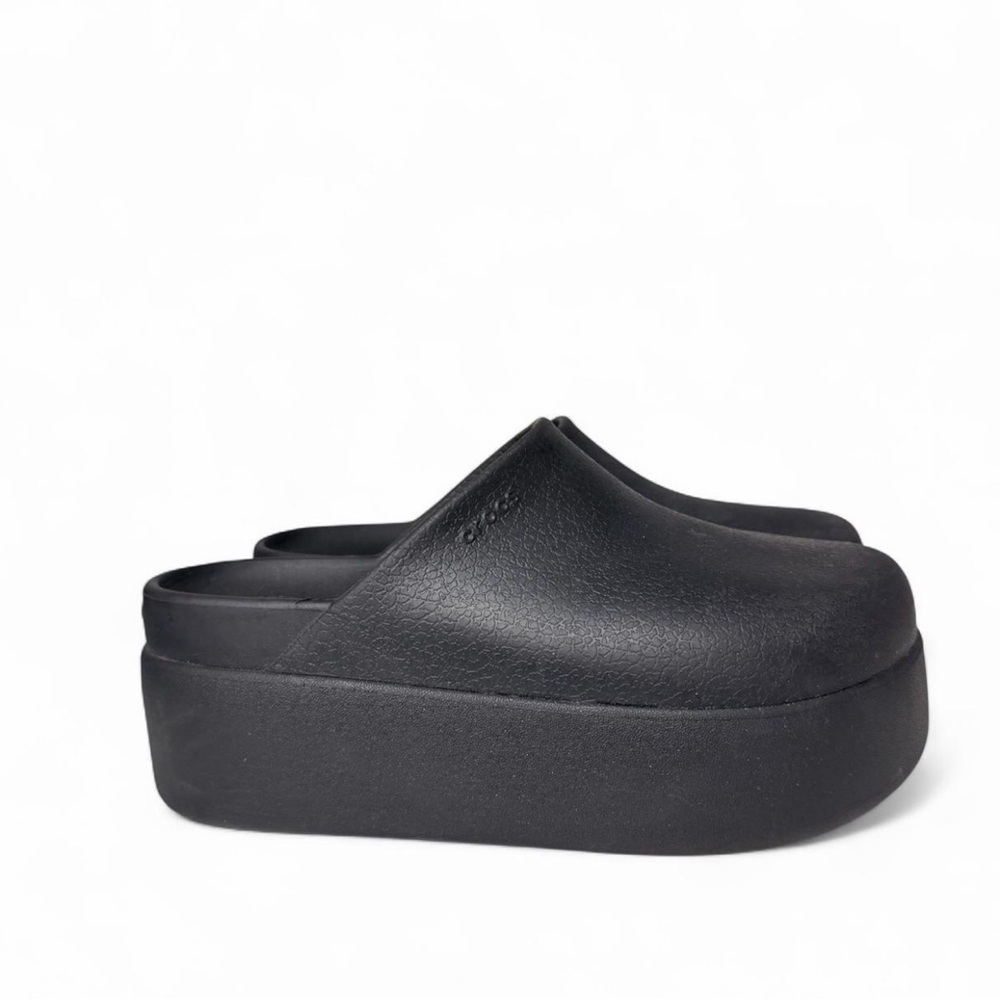 CROCS Black Platform Mules